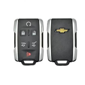 5+1 button Chevrolet key shell (metallic silver)