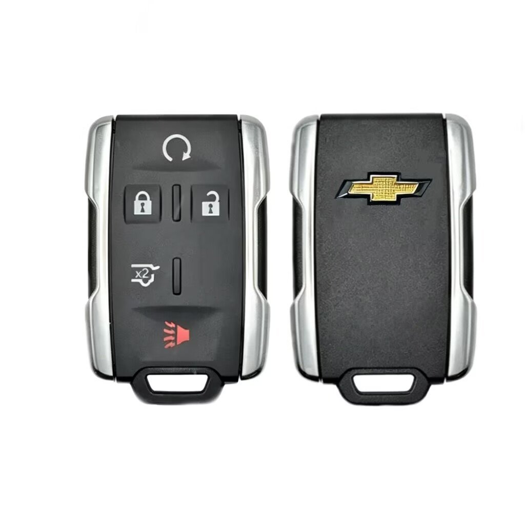 4+1 button Chevrolet key shell (metallic silver)