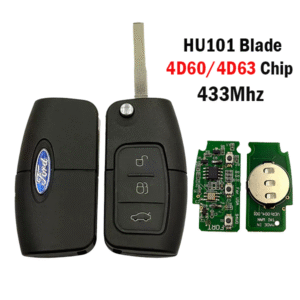 3-Button Compatible with Ford Focus 3-Button Folding Remote Car Key 4D60/4D63 Chip 434 Frequency