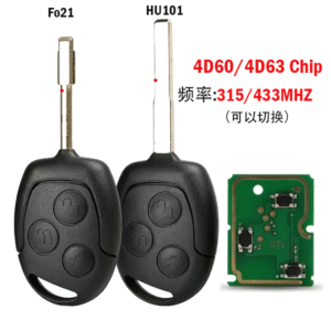 Compatible with Ford Focus Fiesta straight remote key 433/315MHz frequency hu101/FO21 embryo