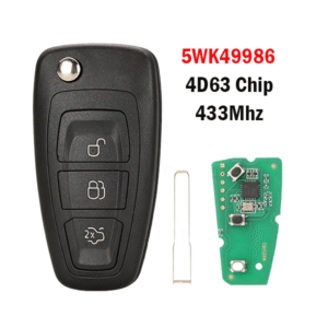 3-button 5WK49986 compatible with Ford Focus folding remote key 433MHz FSK 4D63 hu101 blade