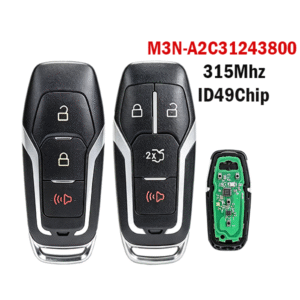 3/4-Buttons for Ford Smart Car Keys with 315MHz ID49 Chip M3N-A2C31243800