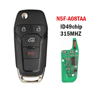 3-Button Design for Ford Folding Remote Car Keys with 315 Frequency ID49 Chip N5F-A08TAA