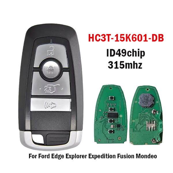 4Button Remote Car Key 315MHZ ID49 CHIP HC3T-15K601-DB For Ford Edge Explorer Expedition Fusion Mondeo