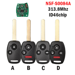 2button Honda Civic ID46 chip remote car key 313.8MHz N5F-S0084A