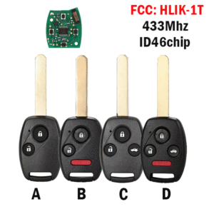 2/3/4 Buttons CE0891 HLIK-1T Honda Remote Car Key 433MHz Frequency ID46 Chip