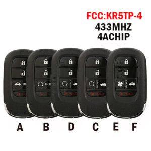 Suitable for Honda Accord, Civic, and CRV remote car keys with 433 frequency 4A chip KR5TP-4
