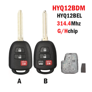 3/4 buttons are suitable for Toyota remote car keys HYQ12BDM/HYQ12BEL 314.4Mhz G/H chip.