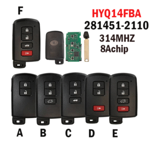 Suitable for Toyota remote car key 8A chip 312/314 frequency HYQ14FBA(2110 board)