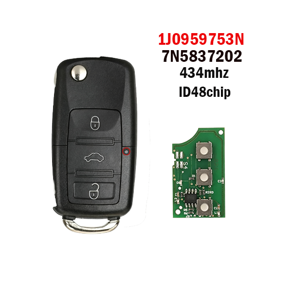 3button 1K0959753N Volkswagen Lavida, Scirocco, Golf pattern, Jetta, Polo folding remote control key
