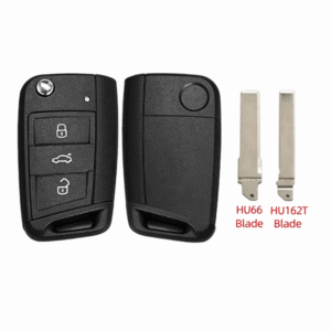 3button MQB black folding remote control key shell