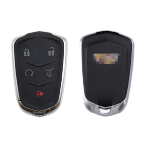 Cadillac 5 button smart key card shell with blade and battery clamp with Shield logo