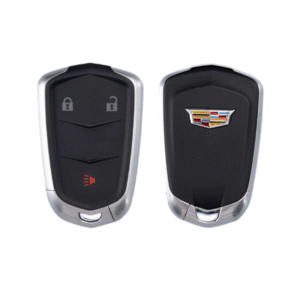 Cadillac 3 button smart key card shell with blade and battery clamp with Shield logo