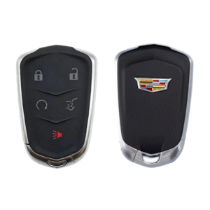 Cadillac 5 button smart key card shell with blade and battery clamp with Shield logo