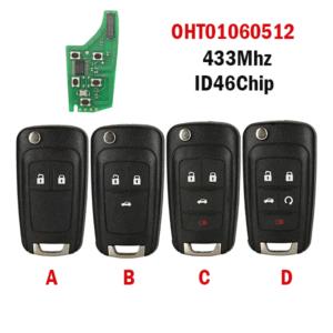 2/3/4/5 Buttons Remote Car Key Fob OHT01060512 433Mhz ID46 Chip For Chevrolet Aveo Cruze Orlando