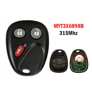 3 Button Remote Car Key Fob for Cadillac Chevrolet, 315MHz, MYT3X6898B