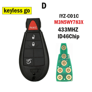 Keyless go-3/4/5/6/7Buttons Remote Key Fobik Card For Jeep Chrysler Dodge With ID46 Chip FCC:M3N5WY783X
