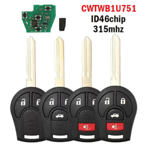 2/3/4 - Buttons for Nissan remote car key CWTWB1U751 315MHZ ID46
