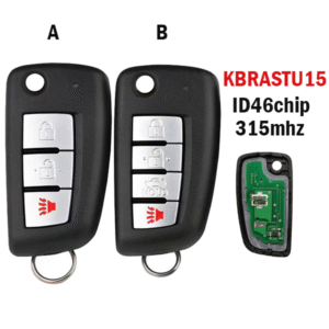 KBRASTU15 Compatible with 3-Button Nissan Qashqai Folding Remote Key 315MHz ID46