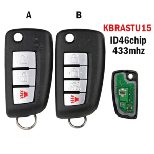 KBRASTU15 Compatible with 3/4Button Nissan Qashqai Folding Remote Key 433MHz ID46