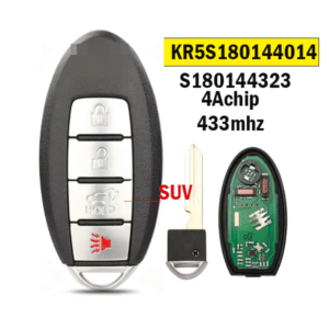 4-Button KR5S180144014 Applicable to Nissan Remote Keys with 4A Chip 433 Frequency SUV