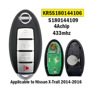 4-Button KR5S180144106 for Nissan X-Trail 2014-2016 Remote Key 4Achip 433MHz