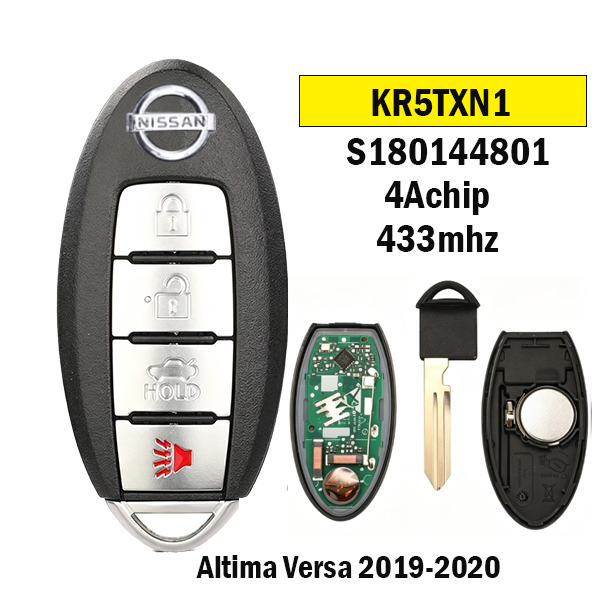 4-button compatible with KR5TXN1 remote control key, 4Achip 433MHz, 2019-2020.