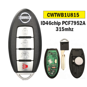 4-button CWTWB1U815 for Nissan remote car keys ID46 chip PCF7952A 315MHz