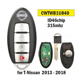 4-button CWTWB1U840 compatible with smart card key remote control, 315MHz, chip ID46 PCF7952