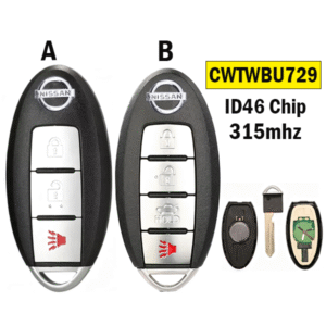 3/4-button CWTWBU729 for Nissan remote car keys 315nhz ID46 chip
