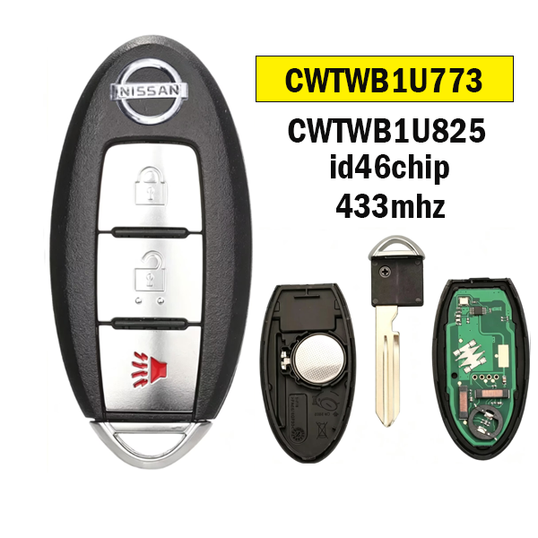 3Button Remote Smart Key Fob 433MHz ID46 CWTWB1U773 / CWTWB1U825 For T-Nissan Armada Cube Juke Patrol