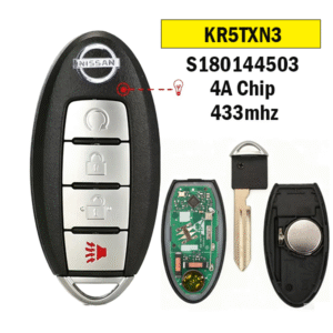 4-Button KR5TXN3 Remote Car Key for Nissan Kicks (4A Chip, 433MHz)