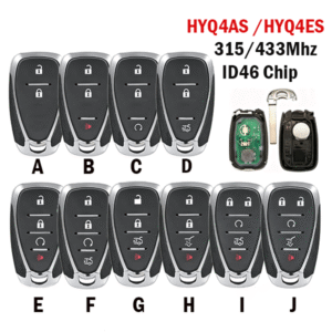 2/3/4/5 button Chevrolet smart remote control car key buttons all use 46 chips with a 315/433MHz frequency HYQ4AS/HYQ4ES