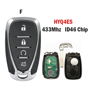 2/3/4/5 button Chevrolet smart remote control car key buttons all use 46 chips with a 433MHz frequency HYQ4ES