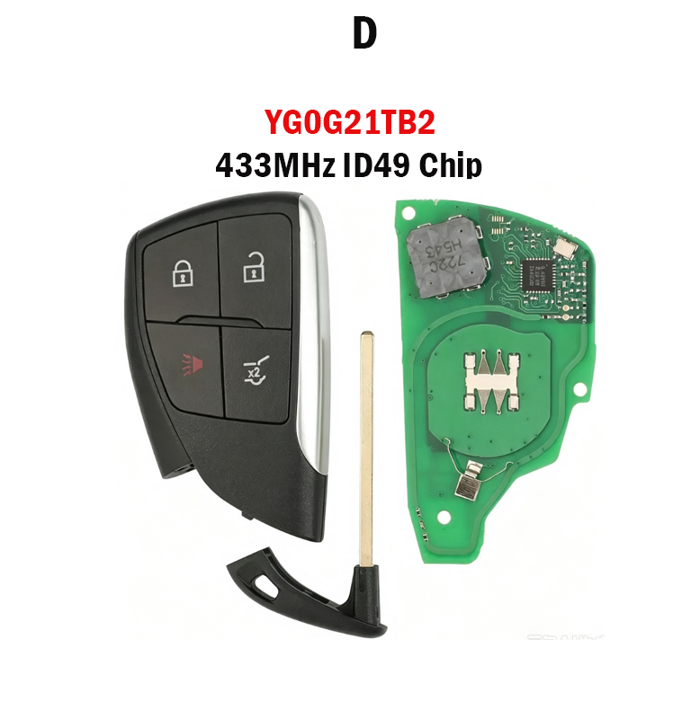 3/4/5/6 Button Smarty Car Key Fob YG0G21TB2, 433MHz ID49 Chip for Chevrolet Buick GMC - Image 8