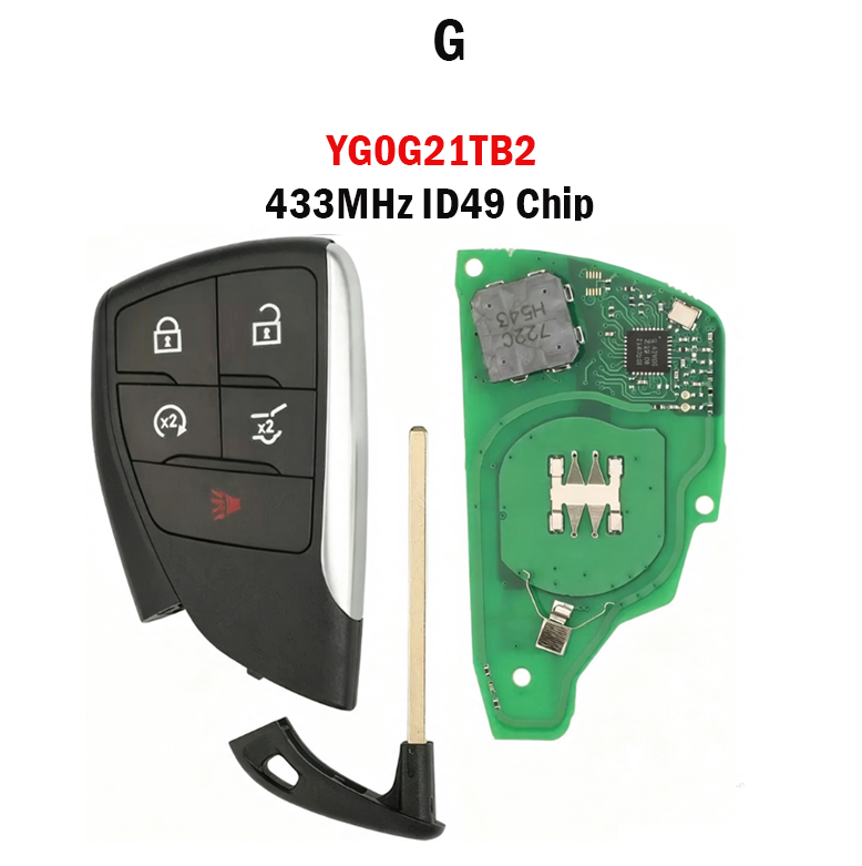 3/4/5/6 Button Smarty Car Key Fob YG0G21TB2, 433MHz ID49 Chip for Chevrolet Buick GMC - Image 5