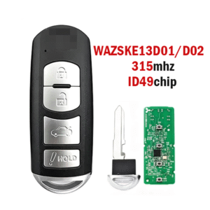 WAZSKE13D01/D02 for Mazda 4-button car key 315MHz id49chip