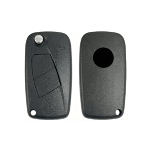 Fiat folding remote key shell—two-button design, side-mounted battery compartment.