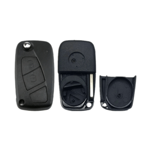 Fiat folding remote key shell—two-button design with a battery compartment on the back.