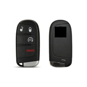 "3+1" button smart car key shell (with logo) for Fiat 500, 500L, and 500X (2016-2019 models).