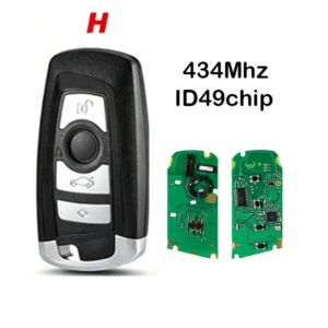 4 Button BMW CAS4+ FEM Smart Key 434MHz ID49 Chip Plain Black