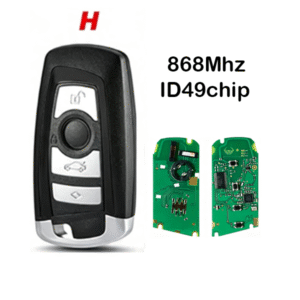 4 Button BMW CAS4+ FEM Smart Key 868MHz ID49 Chip Plain Black
