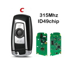 3 Button BMW CAS4+ FEM Smart Key 315MHz ID49 Chip Silver Trim