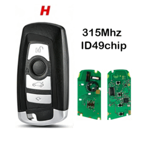 4 Button BMW CAS4+ FEM Smart Key 315MHz ID49 Chip Plain Black